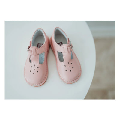 Joy Classic Leather T Strap Mary Jane Pink