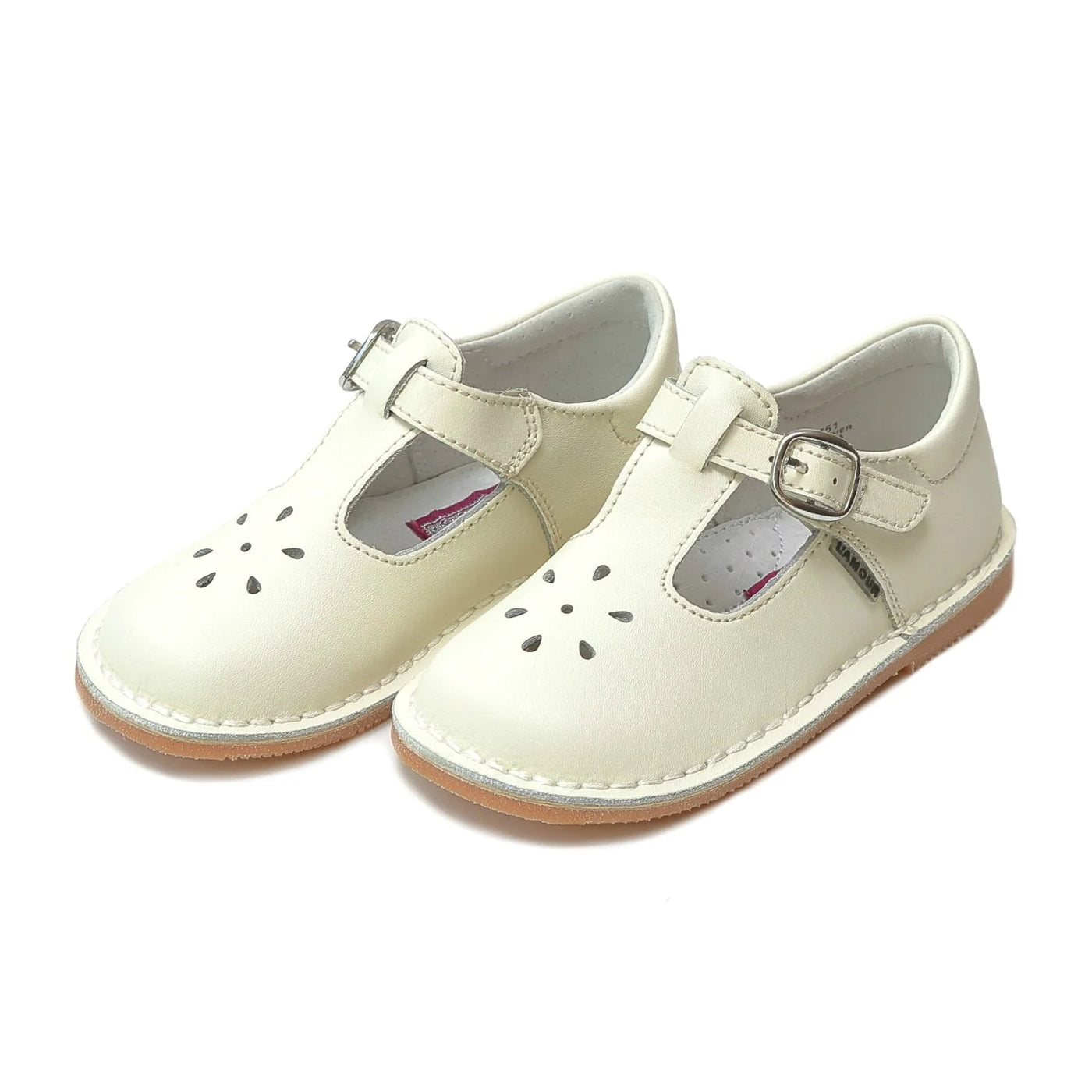 Joy Classic Leather T Strap Mary Jane Ecru