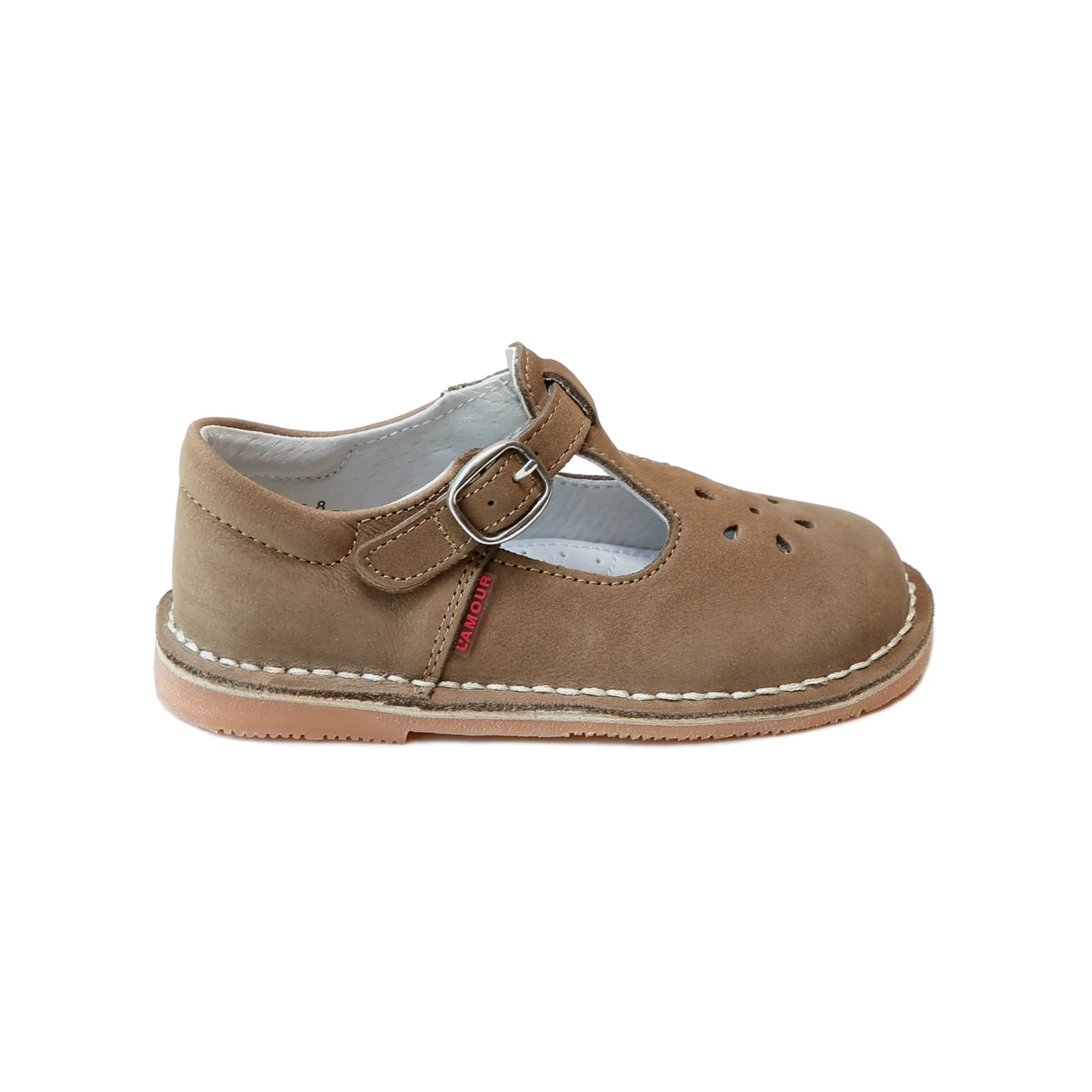 Joy Classic Nubuck Leather T Strap Mary Jane Nubuck Khaki
