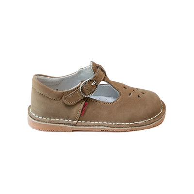 Joy Classic Nubuck Leather T Strap Mary Jane Nubuck Khaki