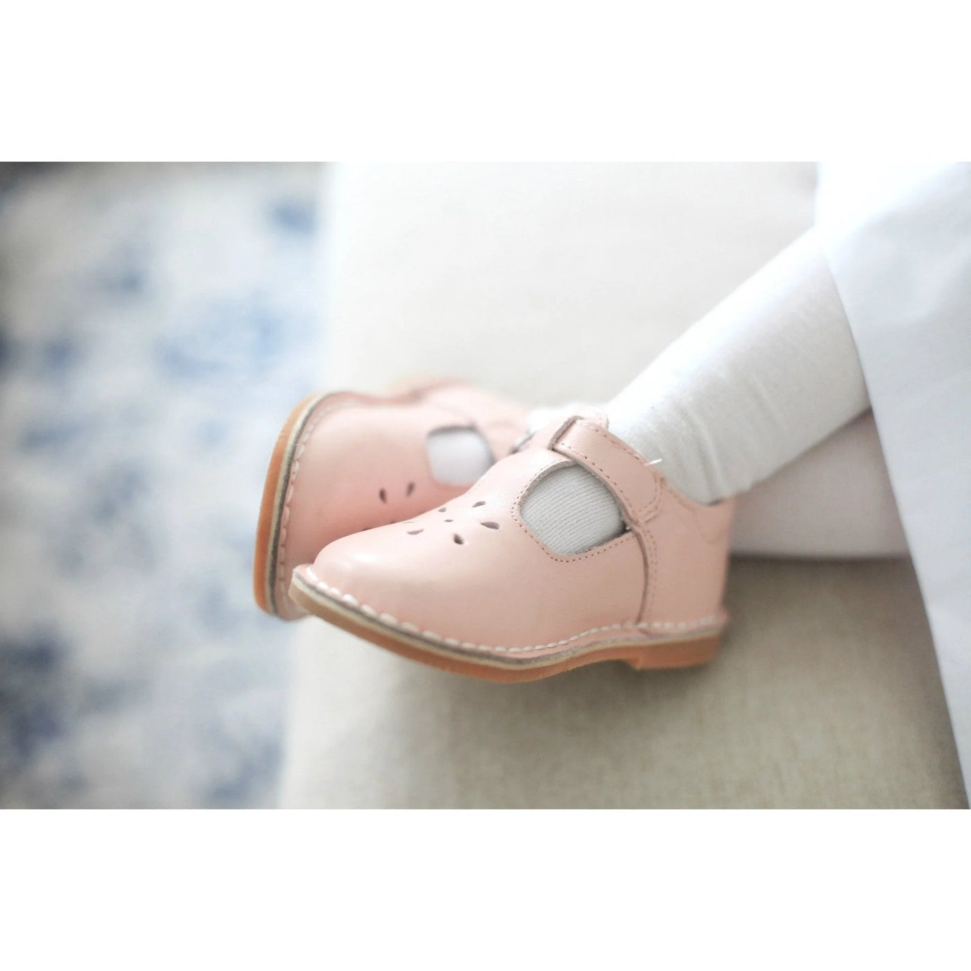 Joy Classic Leather T Strap Mary Jane Pink