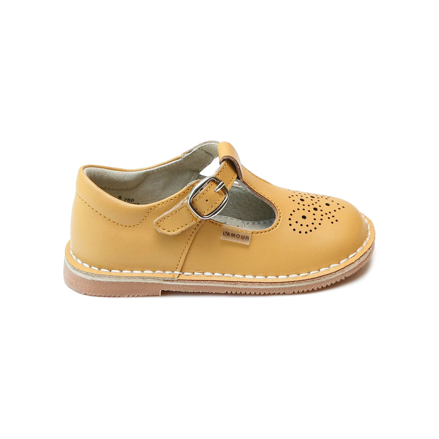 Ollie T Strap Leather Mary Jane Mustard