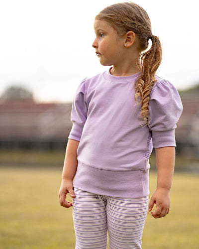 Lavender Maddison Top & Purple Stripe Leggings Set