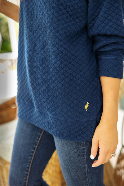 Women's Cassidy Comfy Crewneck Quilted Nantucket Navy