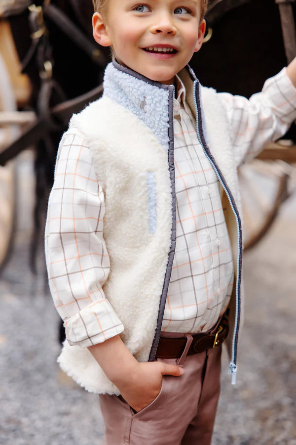 Van Camp Vest Sherpa Palmetto Pearl Buck Blue Grant Gray