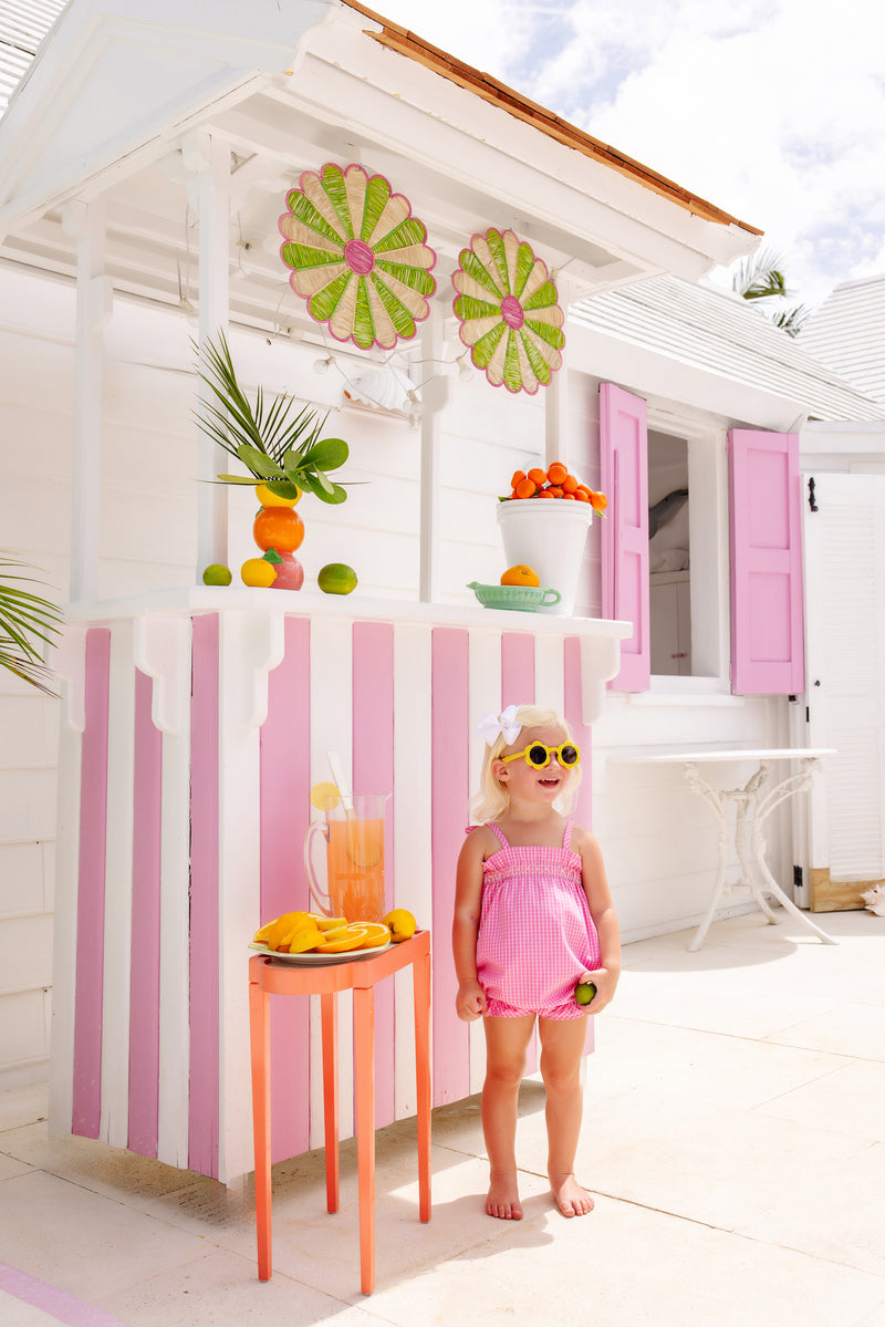 Rosey Romper Pink Willow Windowpane