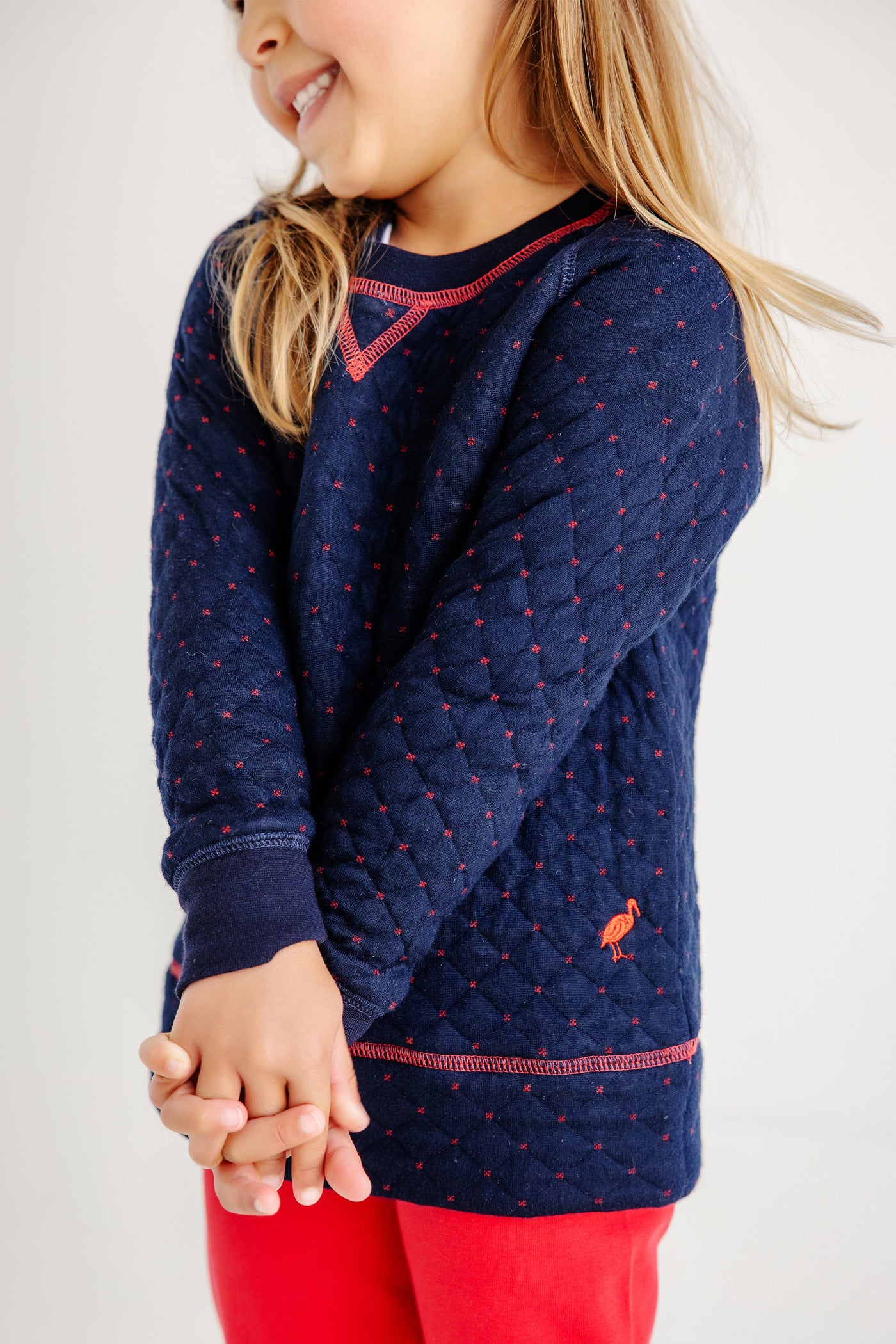 Cassidy Comfy Quilted Crewneck Nantucket Navy RR