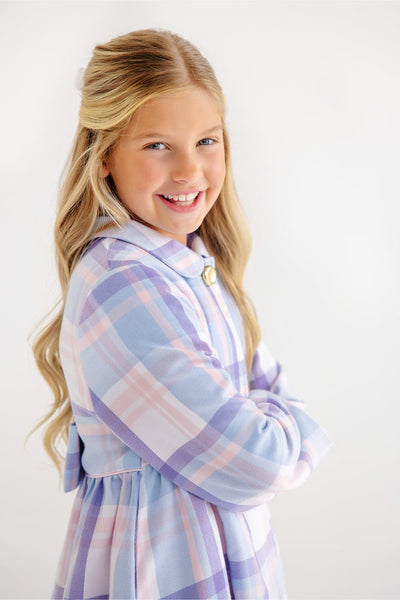 Pippa Peacoat Peach Blossom Plaid with Palm Beach Pink