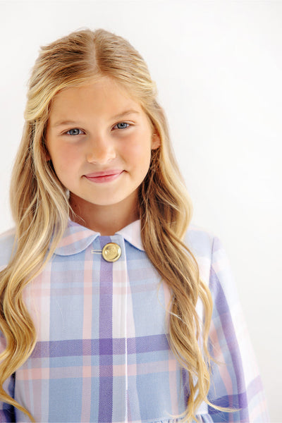 Pippa Peacoat Peach Blossom Plaid with Palm Beach Pink