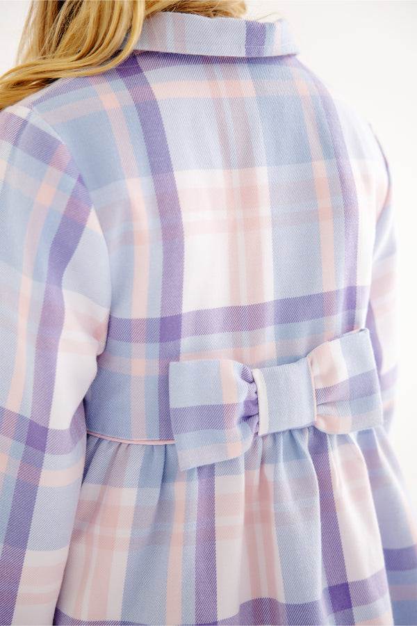 Pippa Peacoat Peach Blossom Plaid with Palm Beach Pink
