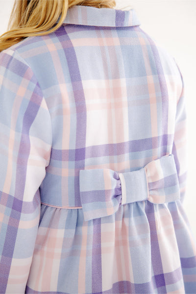 Pippa Peacoat Peach Blossom Plaid with Palm Beach Pink