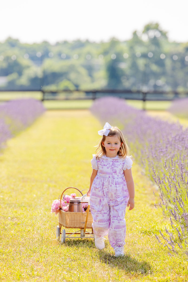 Sleeveless Rebecca Romper Lavender & Lambs