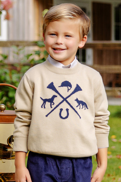 Isaac's Intarsia Sweater Keeneland Khaki Hunt Club