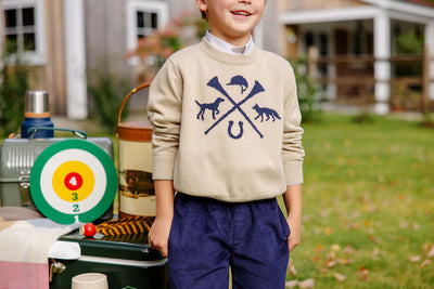 Isaac's Intarsia Sweater Keeneland Khaki Hunt Club