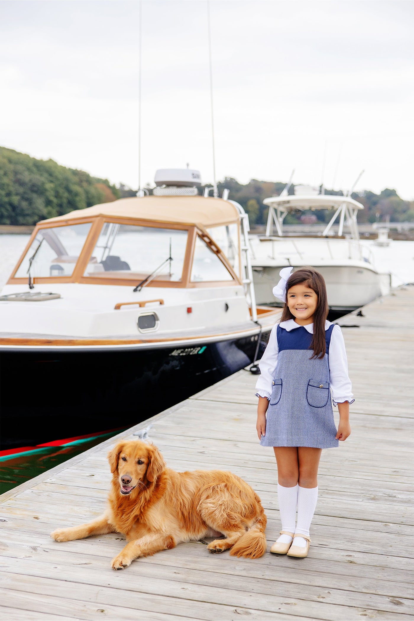 Emma's Elbow Patch Top Navy