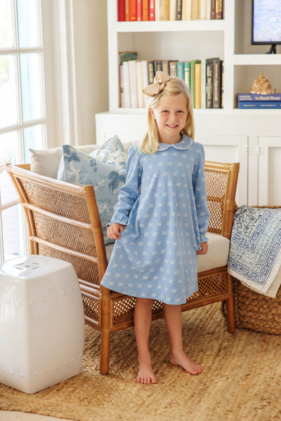 Sadie Sweatshirt Dress Blue Bon Ton Bows