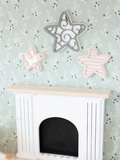 Dollhouse Holiday Star Wall Decor Set | Pink & Green