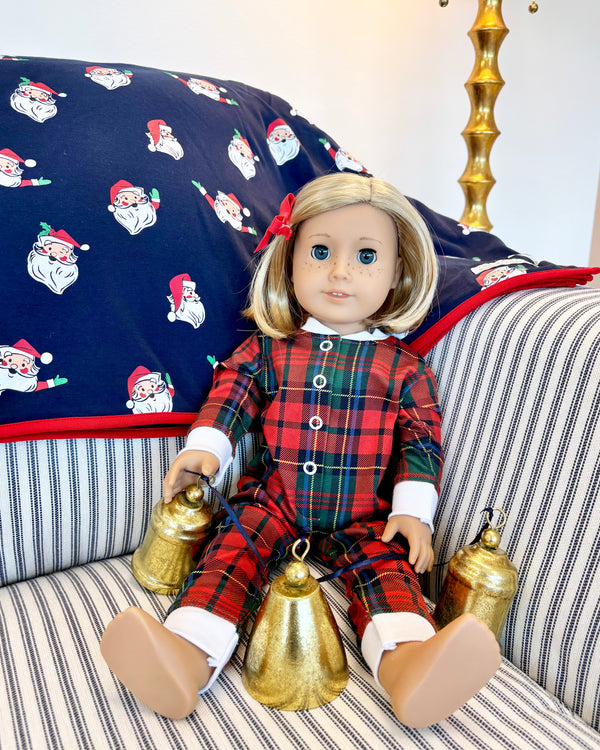 Dolly Night Night Jersey Knit Paces Mill Plaid, Worth Ave White