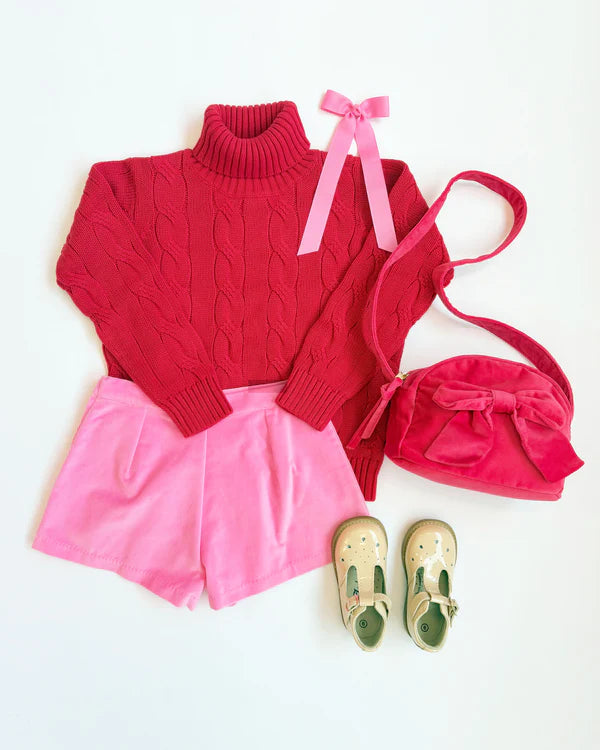 Sally Mae Shorts Velveteen Hamptons Hot Pink