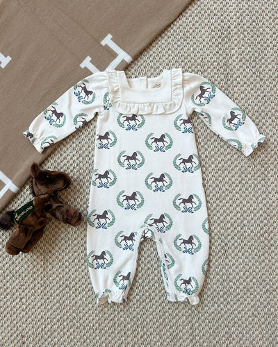 Darla Day Romper Highland Horses & Palmetto Peal