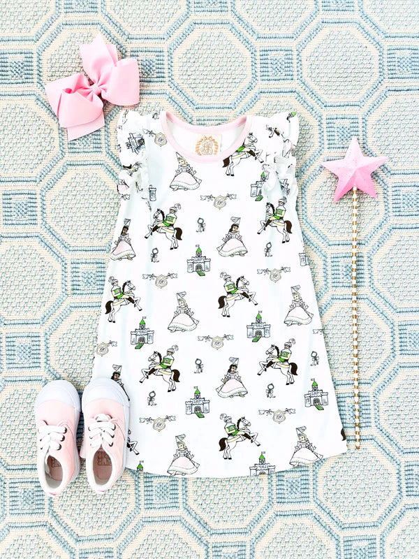 Ruehling Ruffle Dress Darling Duchess with Palm Beach Pink