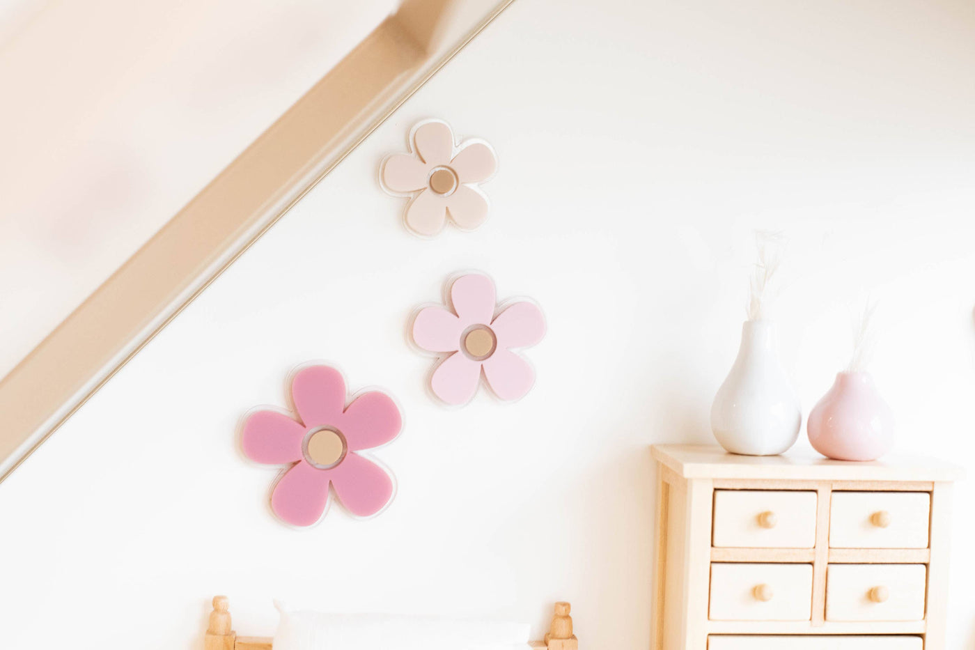 Dollhouse Butterflies + Flowers Wall Decor | Rose Pink Cream: Flower Set