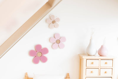Dollhouse Butterflies + Flowers Wall Decor | Rose Pink Cream: Flower Set