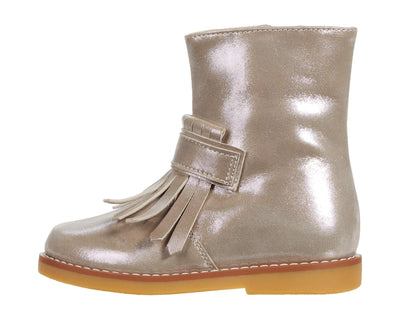 Bootie with Fringes Metallic Blush