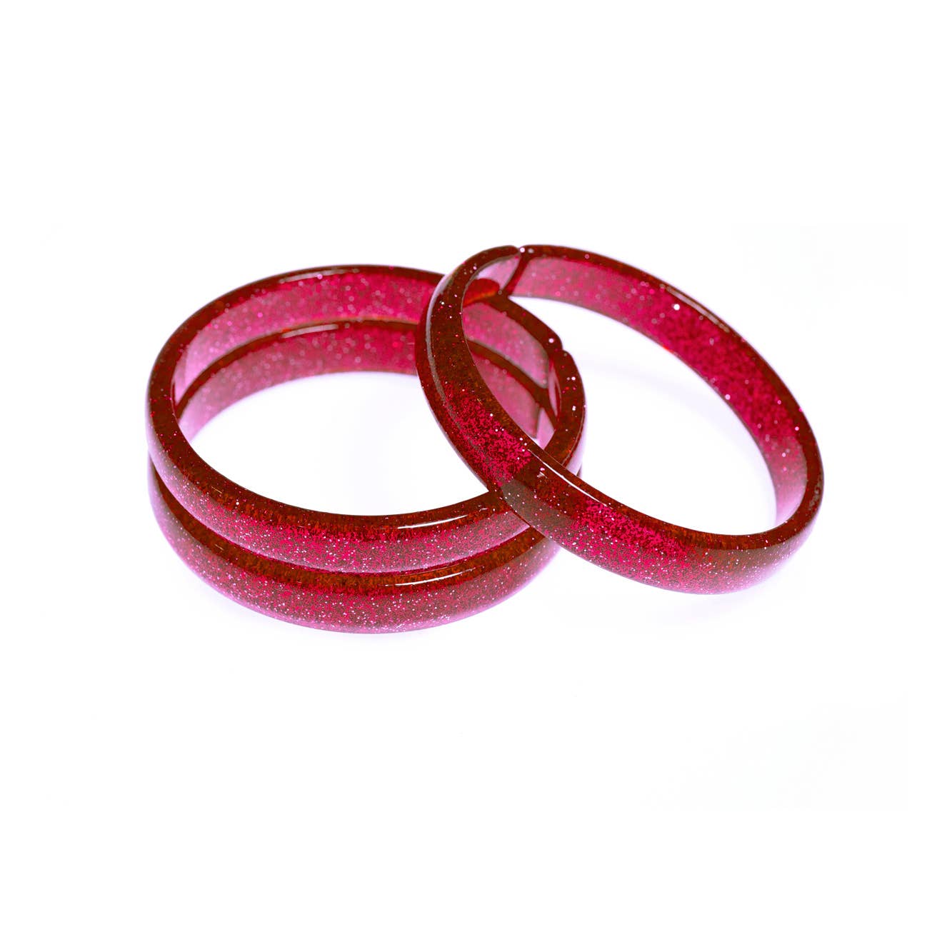 Glitter Red Bangles (Set of 3)