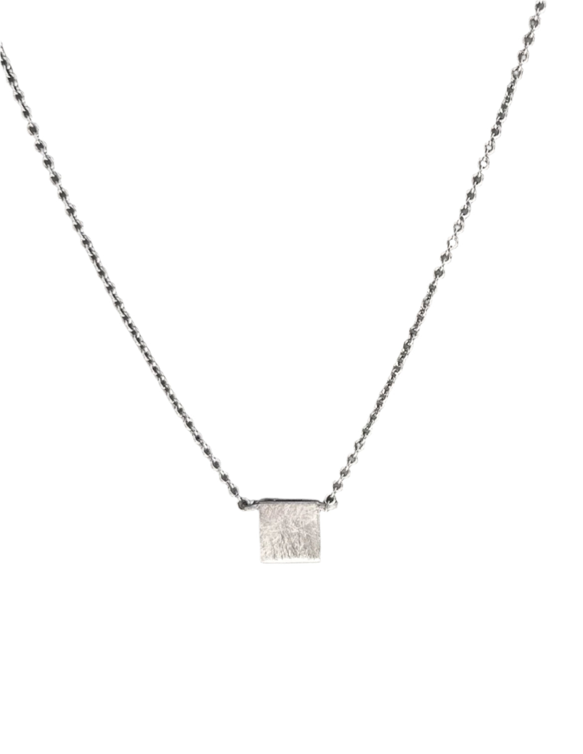 Silver Box Necklace