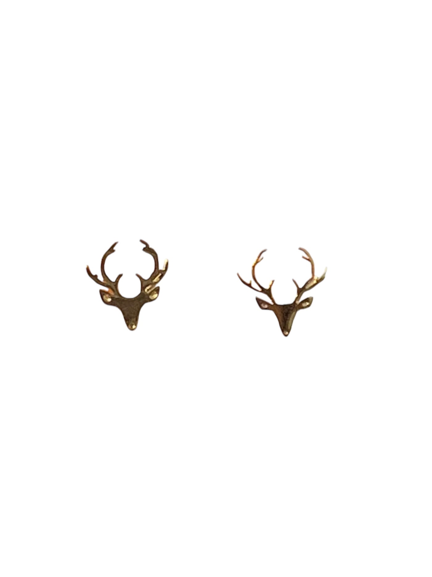 Gold Deer with Antler Earrings