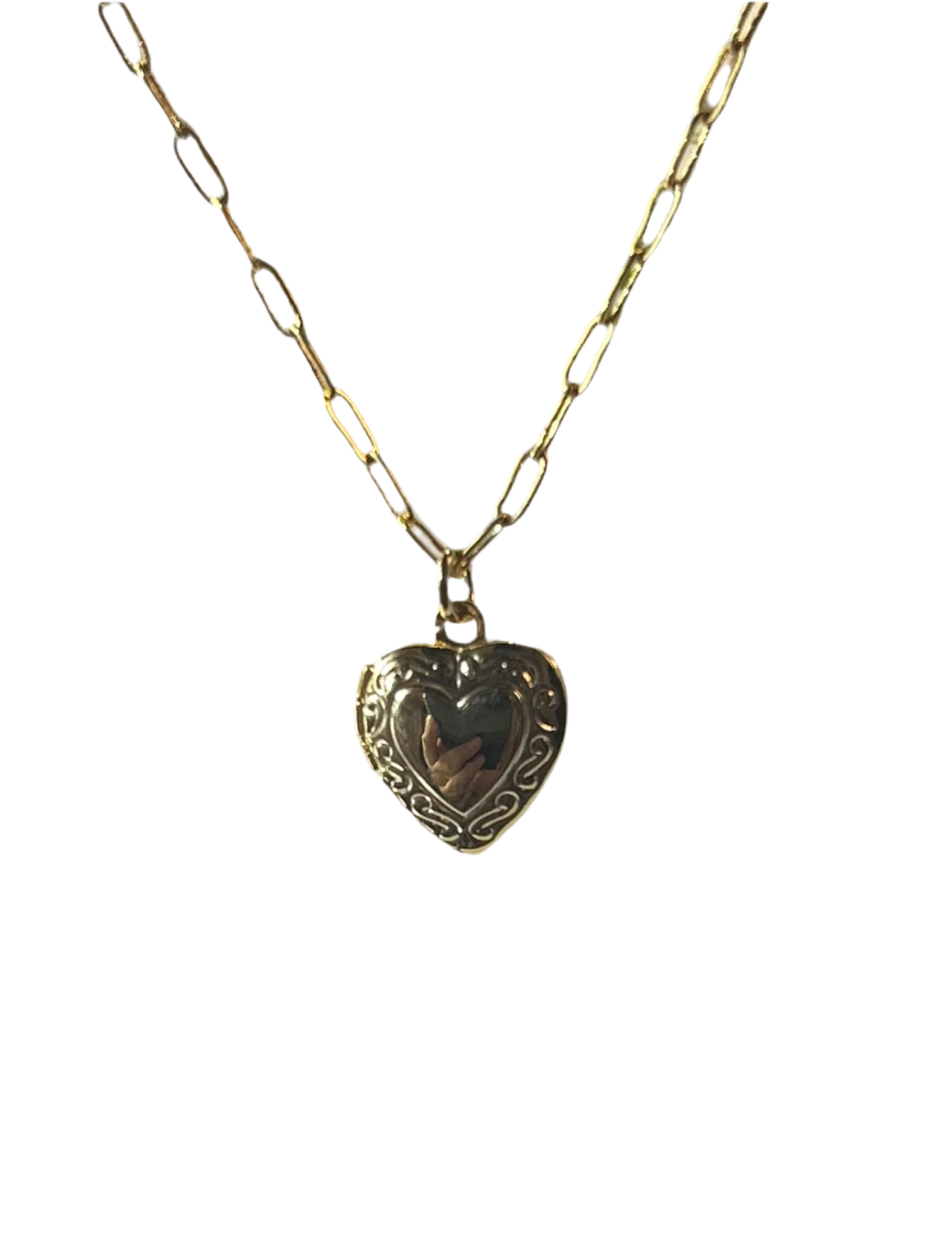 Gold Heart Locket Necklace