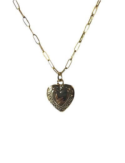 Gold Heart Locket Necklace