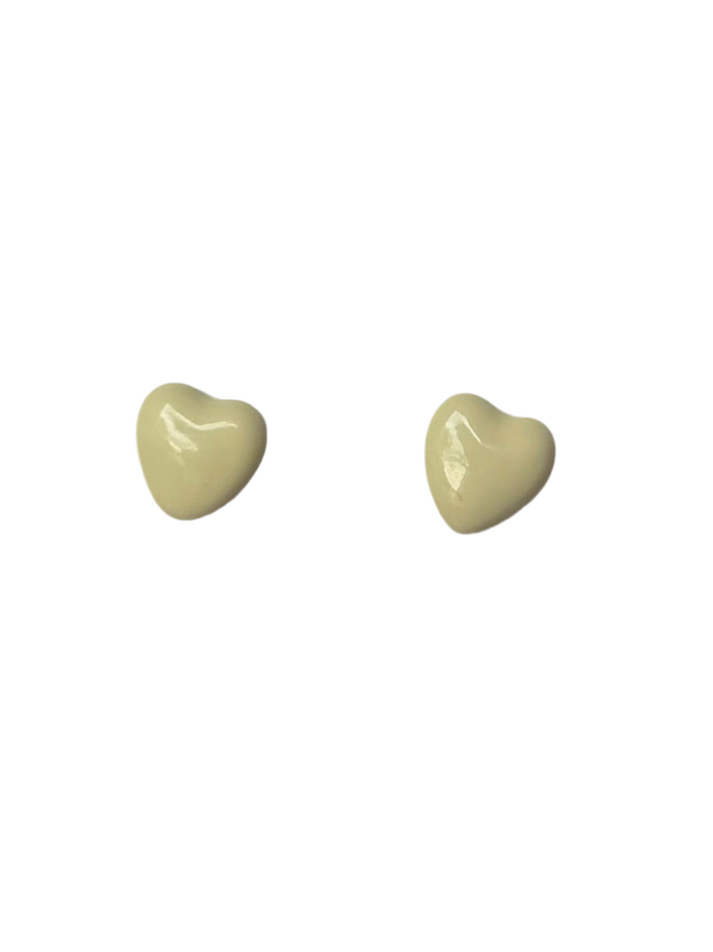 Cream Heart Earrings