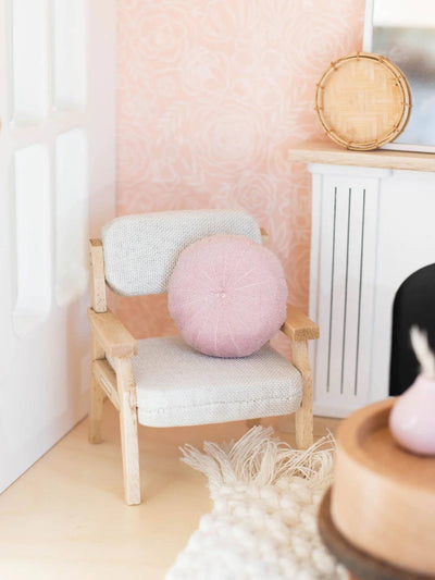 Dollhouse Tufted Round Cushion Pillow | Two Colors: White