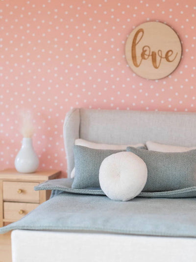 Dollhouse Tufted Round Cushion Pillow | Two Colors: Pink