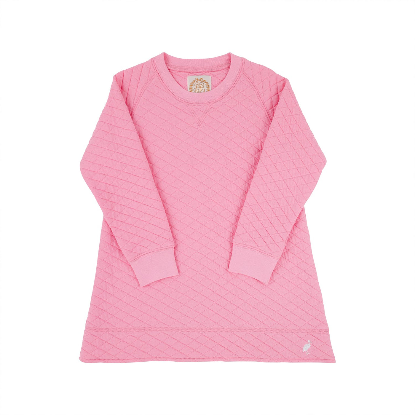 Cassidy Comfy Crewneck Quilted Dress Hamptons Hot Pink