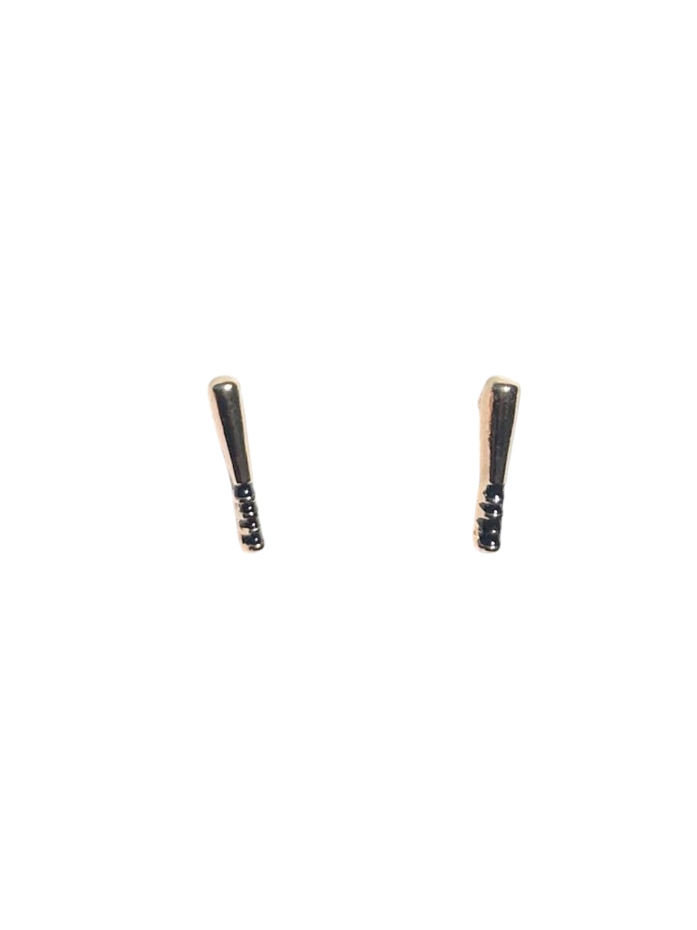 Gold Baseball/Softball Bat Earrings