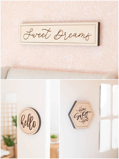 Dollhouse Wood Wall Sign | Three Styles: Home Sweet Home