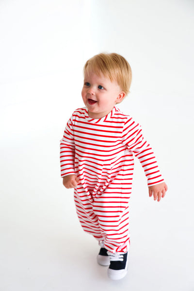 LS Bradford Romper Richmond Red Stripe