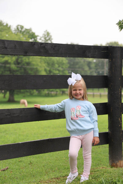 Isabelle's Intarsia Sweater Buck Blue Boot