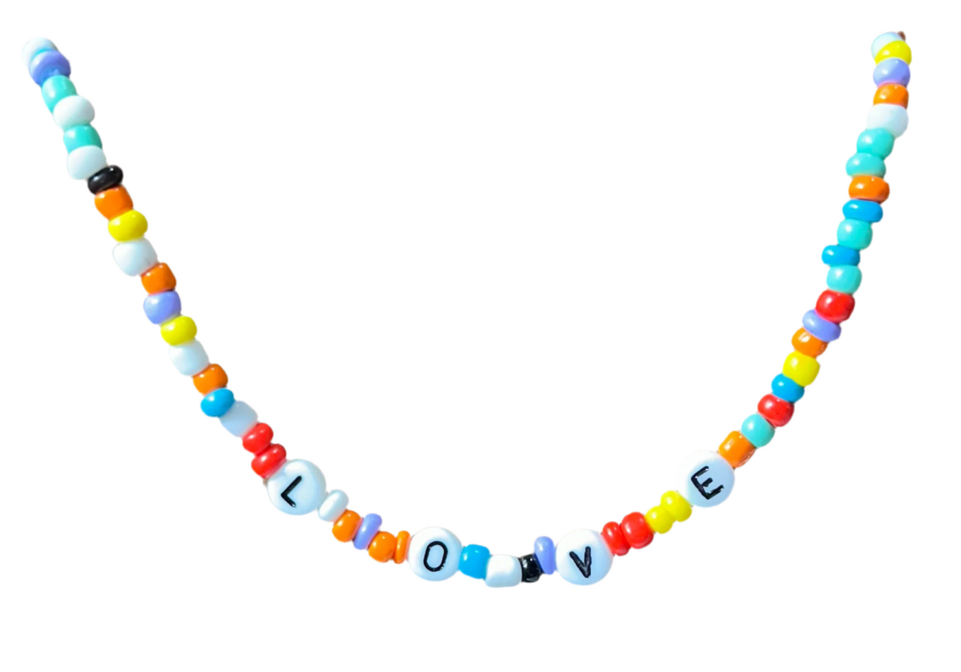 Colorful Beaded "LOVE" Choker