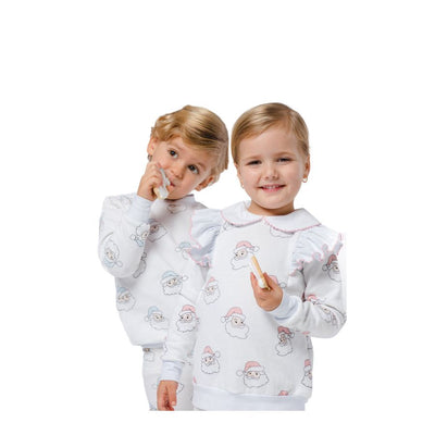 Pink Ruffle Santa Girl Sweatshirt