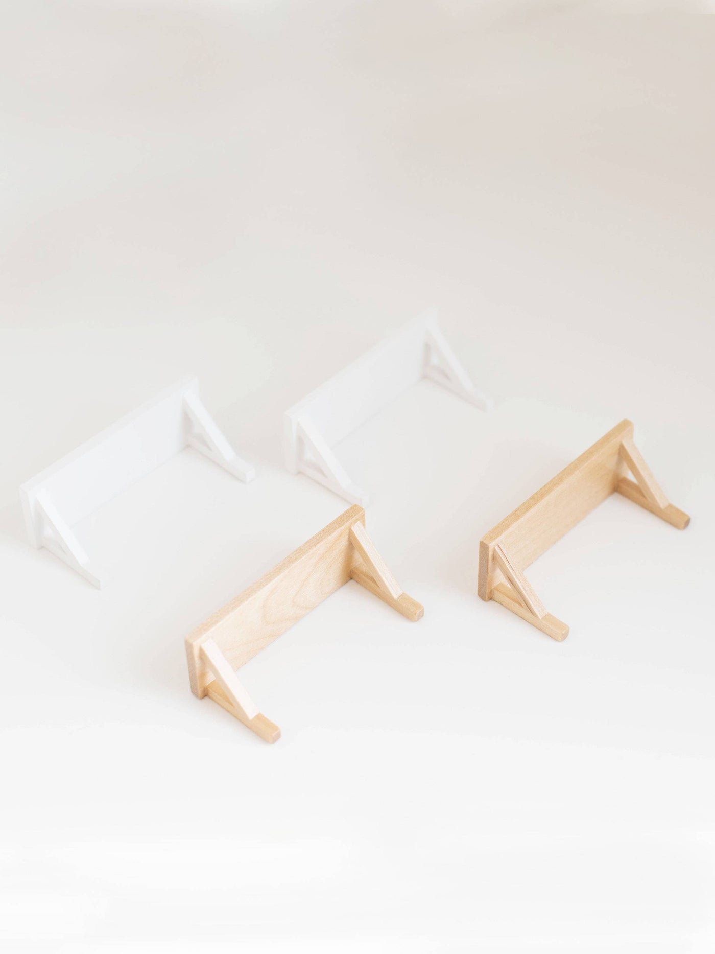 Dollhouse Bracketed Wall Shelf | Two Finishes: Natural Wood