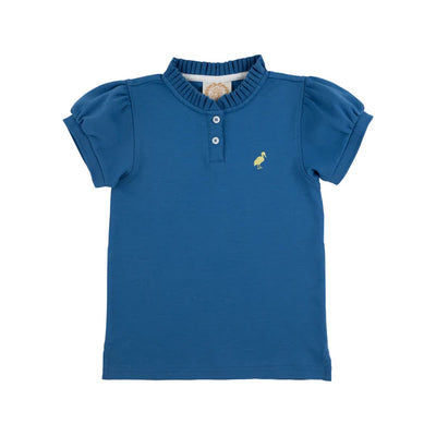 Little Miss Prim & Proper Polo Wood Boat Blue Sunnyside Yellow
