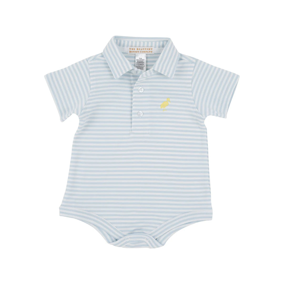 Prim and Proper Polo SS Buck Blue Stripe Seaside SY