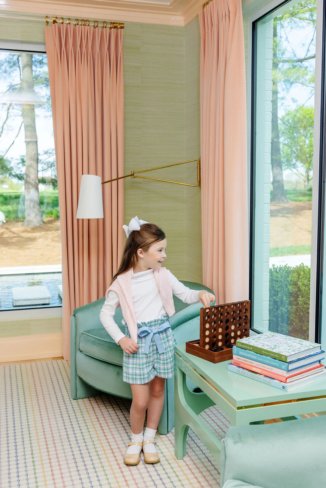 Maddie Bea Bag Shorts Eastpoint Plaid BarrBlue