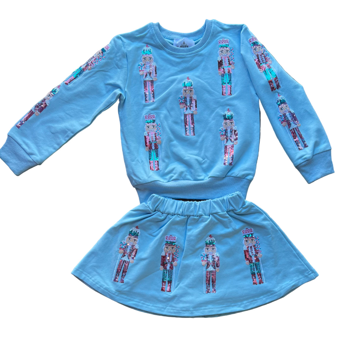 Light Blue Nutcracker Sweatshirt & Skort Set