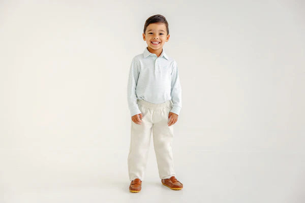Prim & Proper Polo Old Greenwich Green Stripe