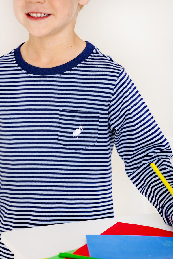 LS Carter Crewneck Barrington Blue & Nantucket Navy Stripe